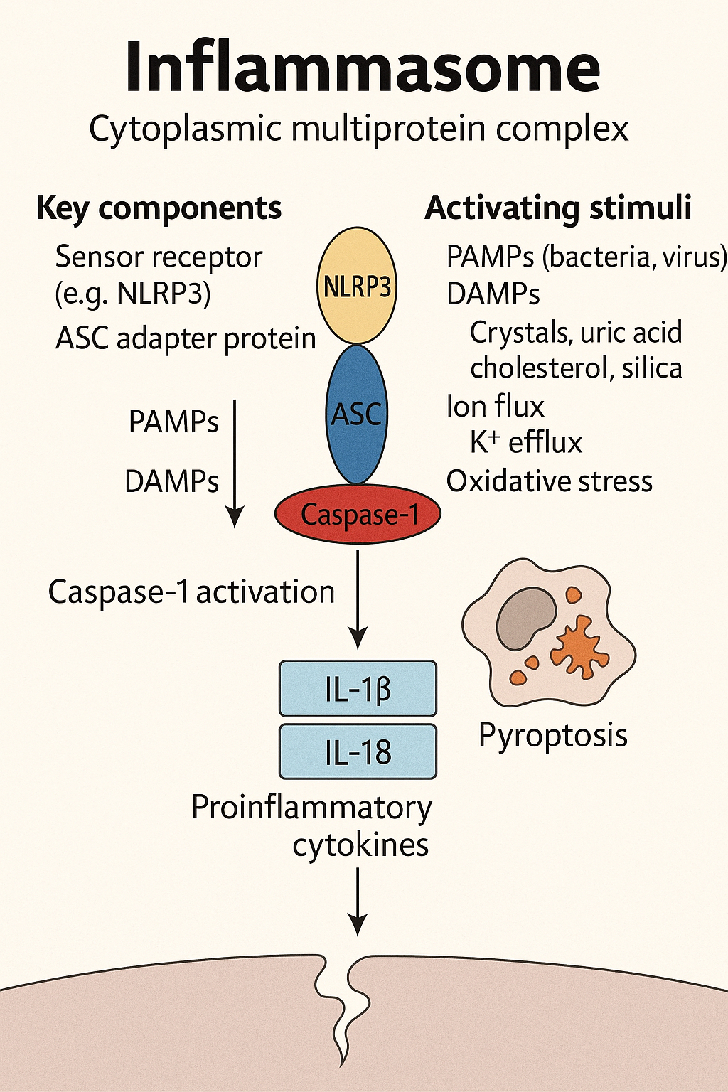 Illustrazione dell'inflammasoma